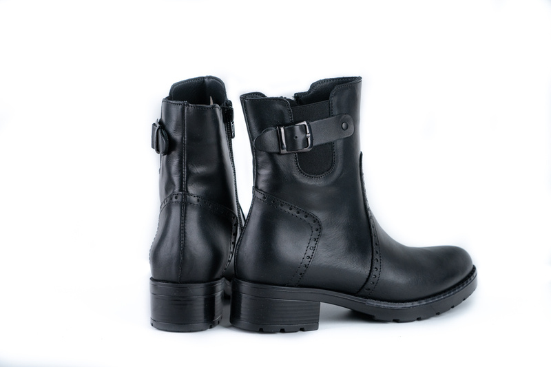 Ghete Casual Dama Negru din Piele naturala 4009