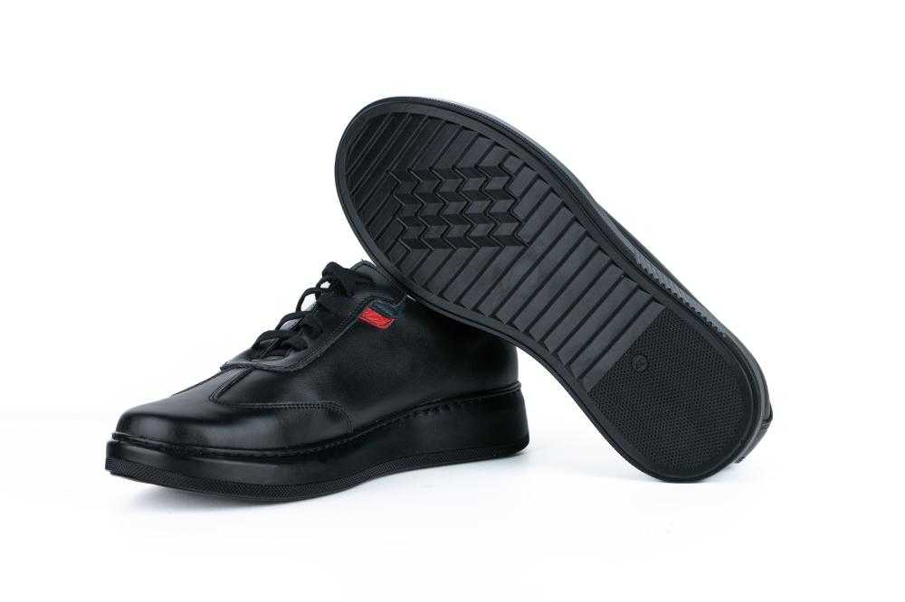 Pantofi Negri Sport Casual din Piele Naturala pentru Barbati - 1072